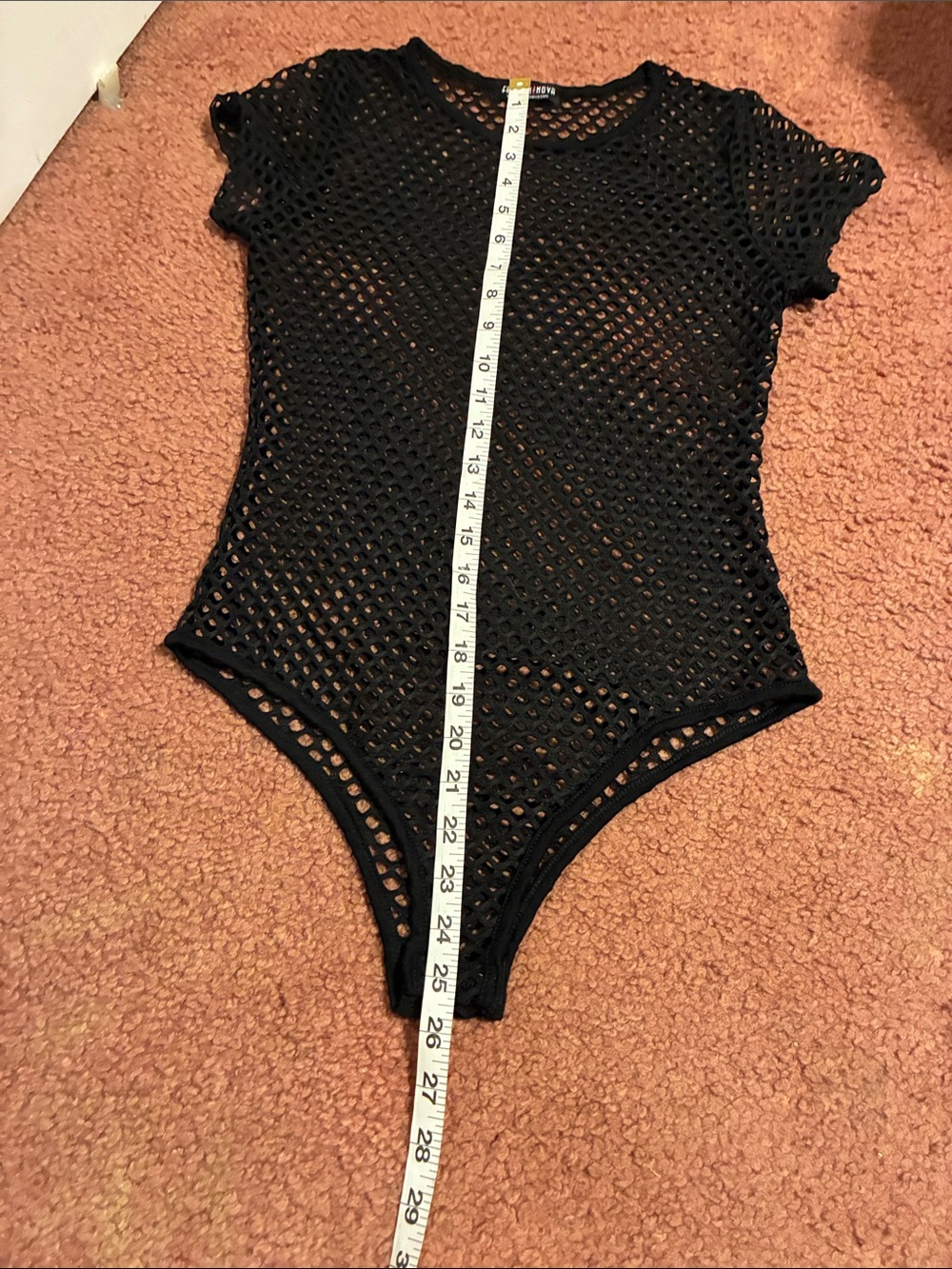Fashion Nova Black Mesh One-Piece Bodysuit - Picture 6 of 6